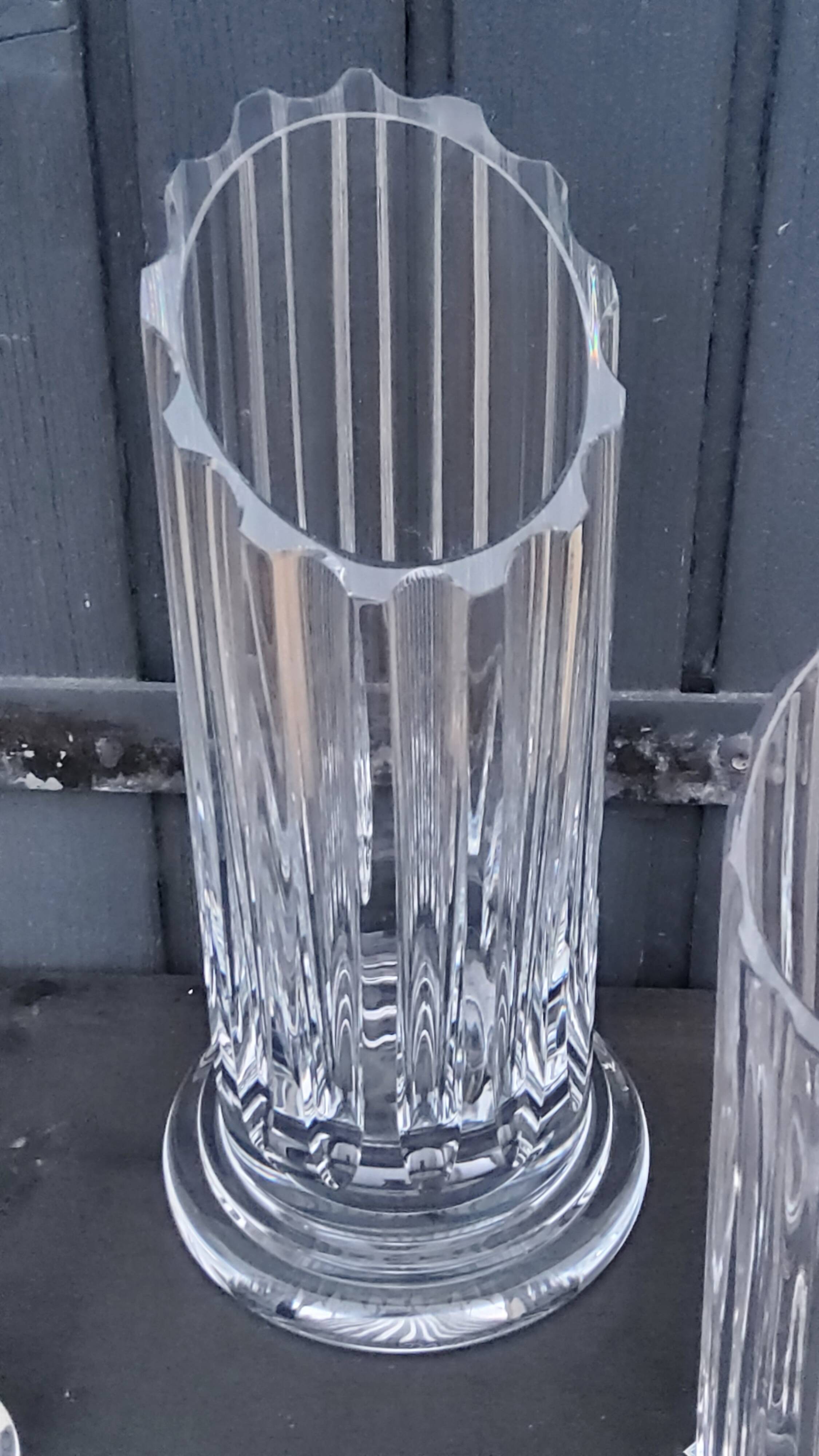 Set of 3 Daum crystal vases model Cythère from the 80s