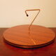 Serving dish, cheese platter in formica and golden metal