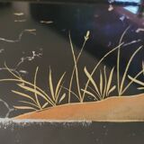 Plateau en verre peint 30's