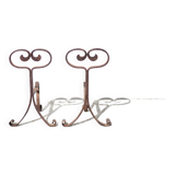 Wrought iron fireplace andirons