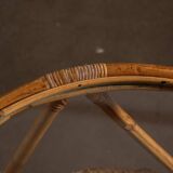 Rattan and glass coffee table