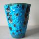 Old blue ceramic vase terracotta sea foam 22 cm living room office decoration