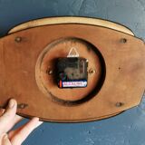 Vintage formica clock rectangular silent wall clock "Lora yellow black"