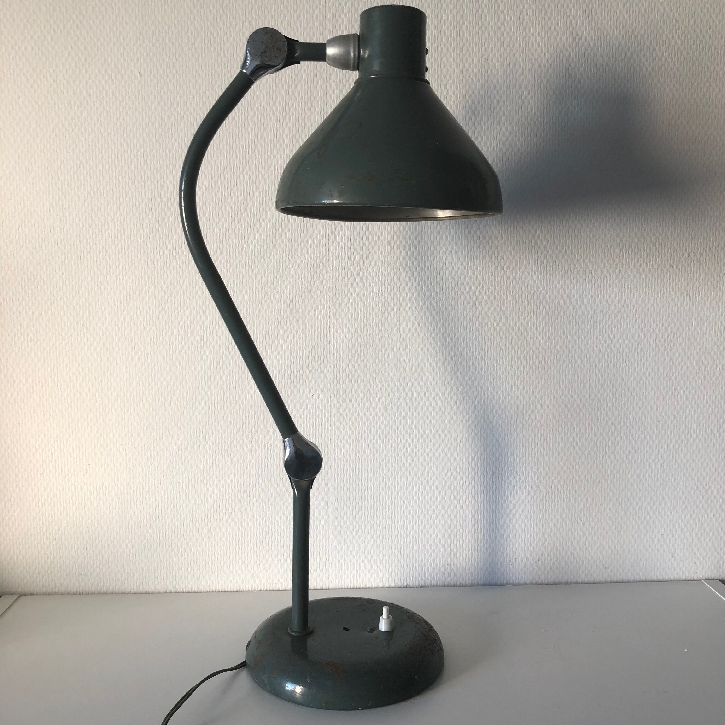 Industrial lamp gray Jumo GS1 vintage 1950
