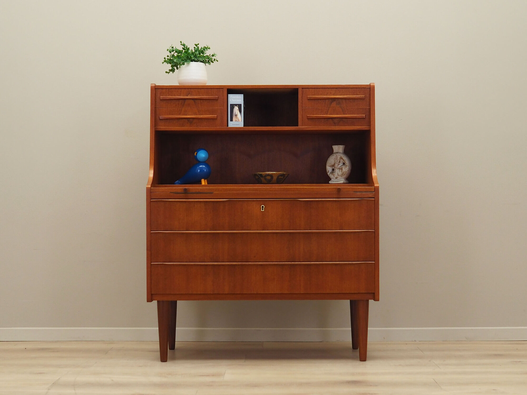 Secrétaire en teck, design danois, années 1970, production: Danemark
