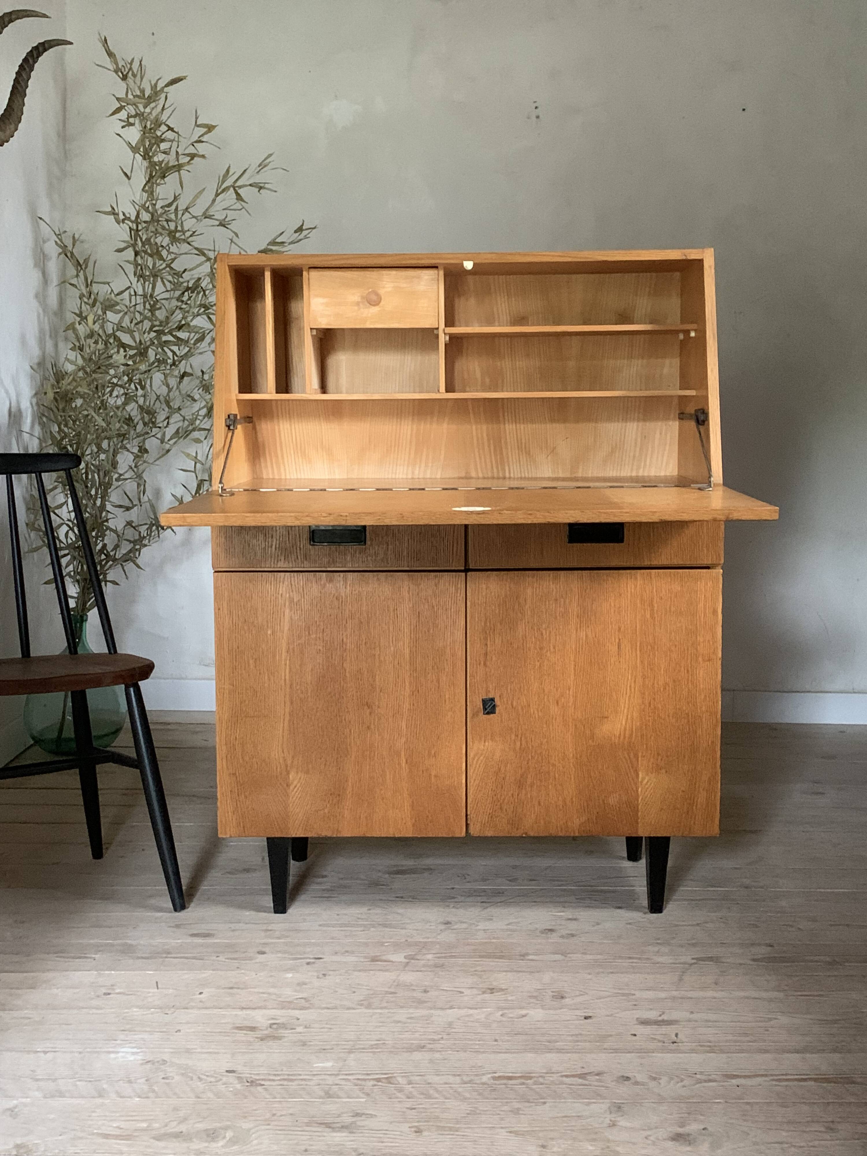 Vintage oak secretary desk