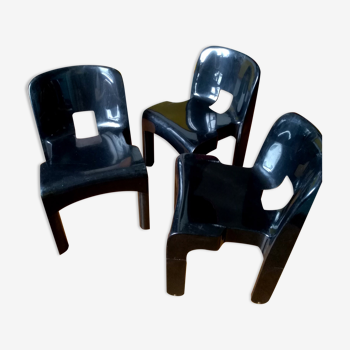 Ensemble de 3 chaises chaises universal  4868/69 Joe Colombo 1974