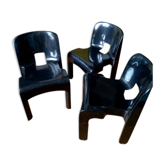 Set of 3 chairs universal chairs 4868/69 Joe Colombo 1974