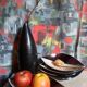 Four vintage Verceram ceramic dessert plates