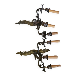 Paire d'appliques en - bronze