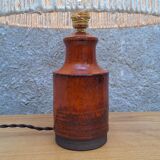 Lampe a poser en céramique signé Belka, Danemark abat jour en corde