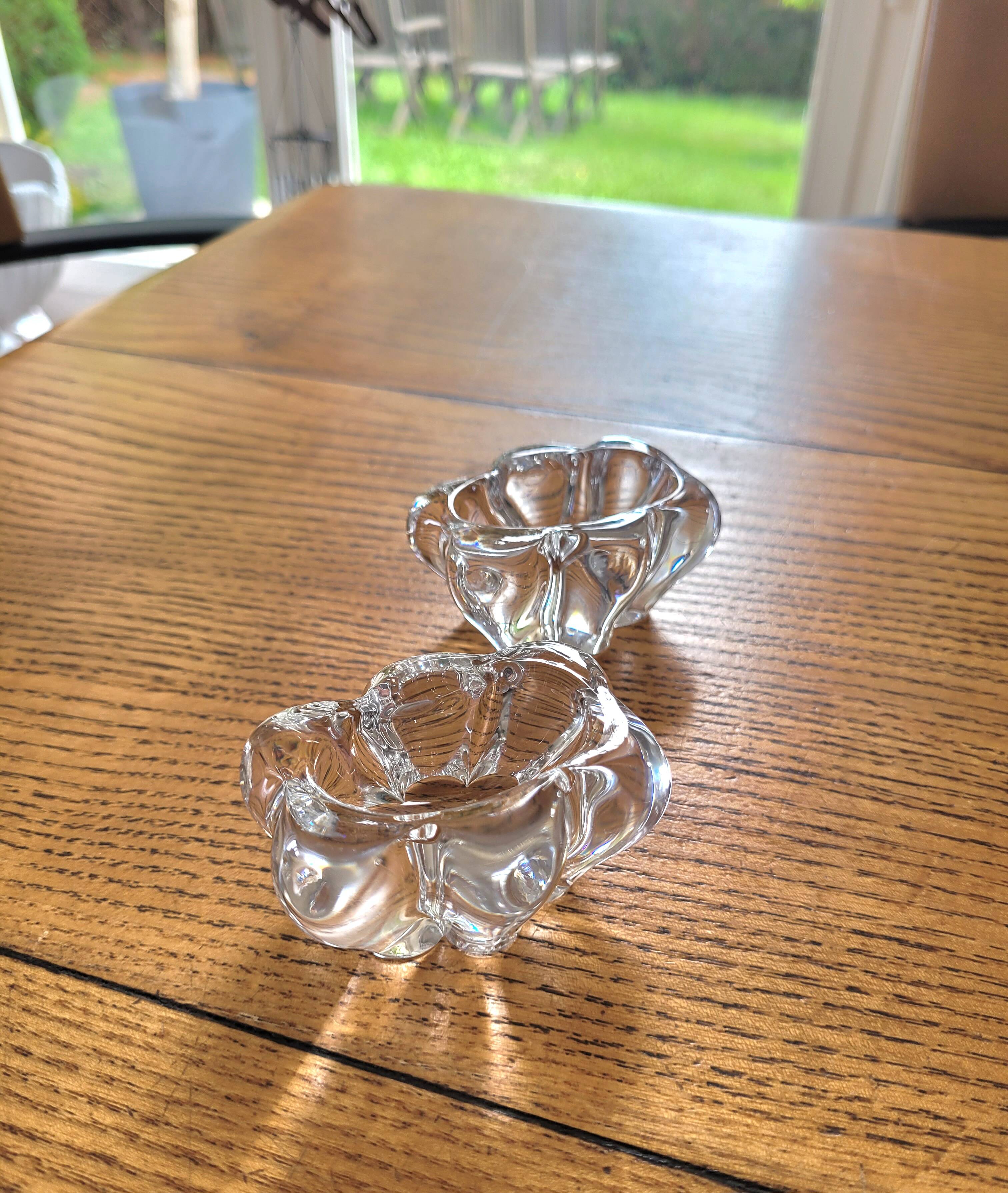 Daum France crystal salt and pepper shakers