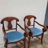 Pair of directorial style armchairs with sticks