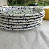 6 blue-spotted dessert plates