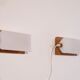 Pair of Scandinavian teak and acrylic wall lamps 1960
