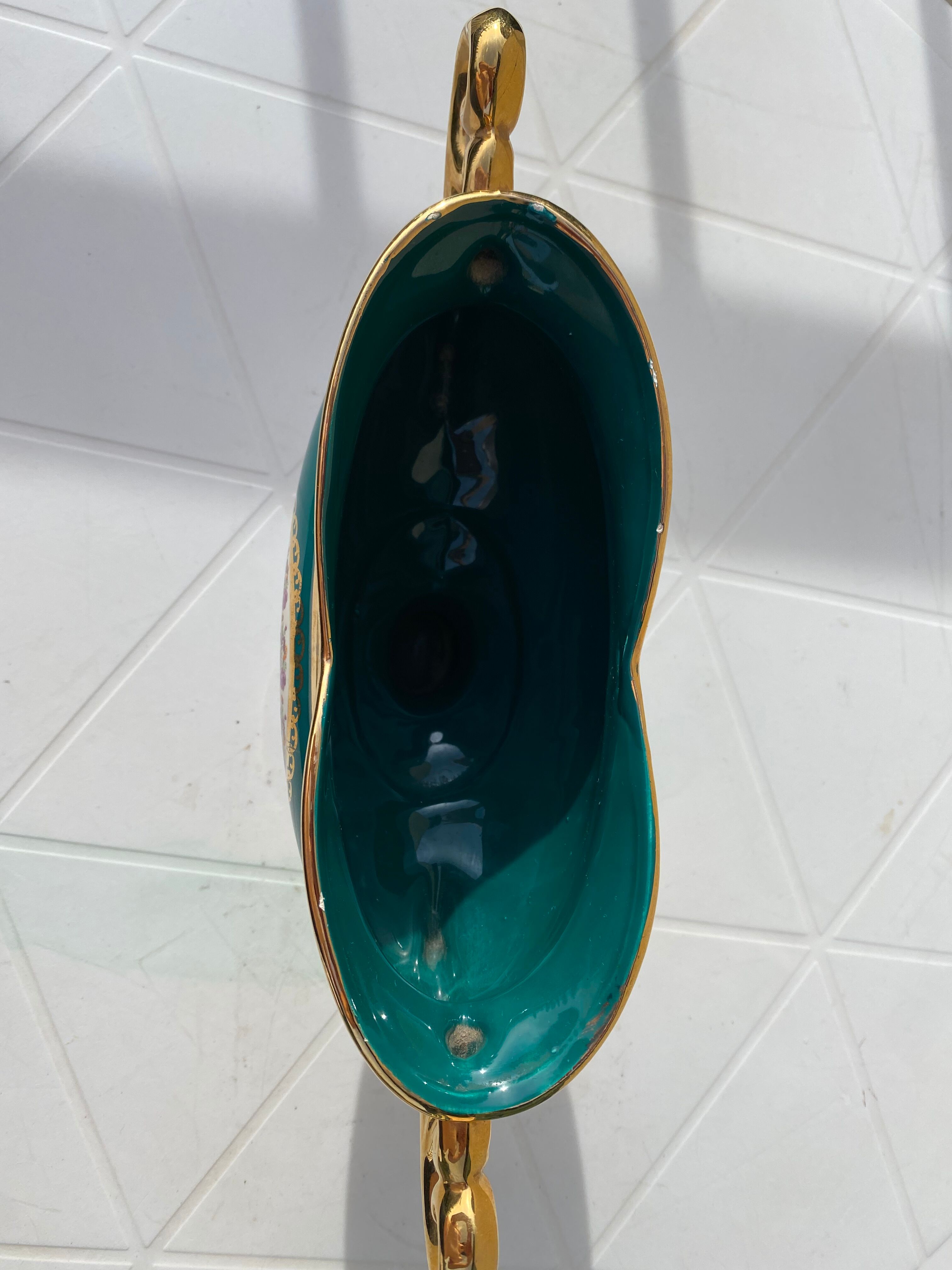 Vintage porcelain rose planter vase