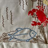 Table set "lobsters & shells" 1 table runner, 6 small sets and 6 napkins