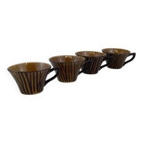 4 cups made in France Sarreguemines Domino model