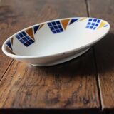 Badonviller Congo orange blue earthenware dish