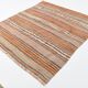 6x7 Pale Red Striped Vintage Kilim Rug, 201x227Cm