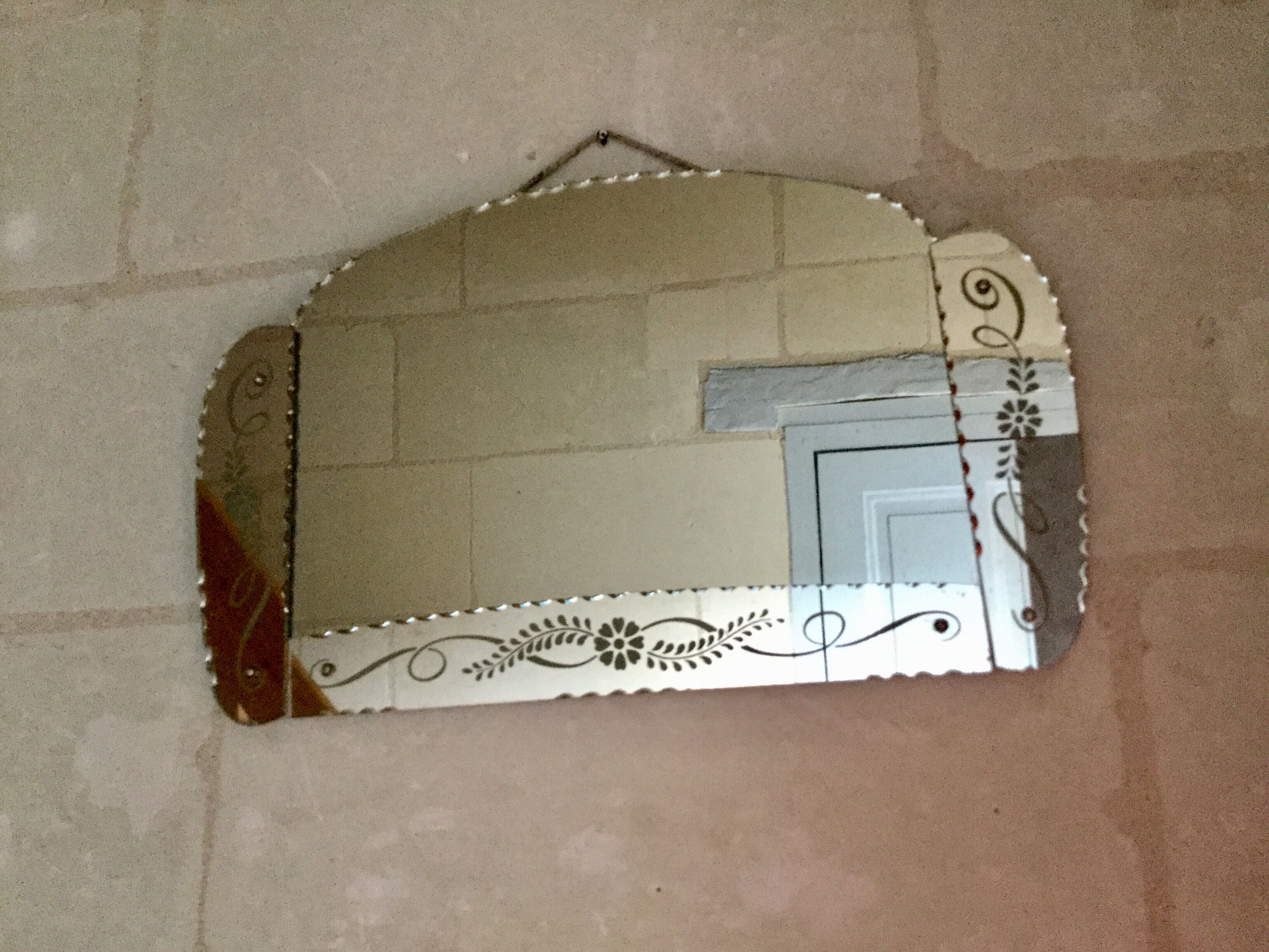 Former art deco mirror  63 x 39cm