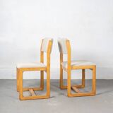 Set of 2 Beech Chairs by Guilleumas, Spain