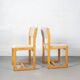 Set of 2 Beech Chairs by Guilleumas, Spain