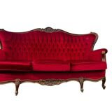 Vintage fuchsia baroque canapé / three-seater / sofa
