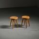 Pair of pine stools by René Martin, France, circa 1965