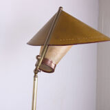 Italian floor lamp in brass was conical adjustable in inclination and height 1950