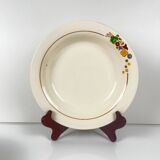 Set de 6 assiettes demi-creuse Longwy, début XXème siècle, décor floral