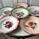 Set of 6 mismatched hollow plates Digoin Sarreguemines years 30-40