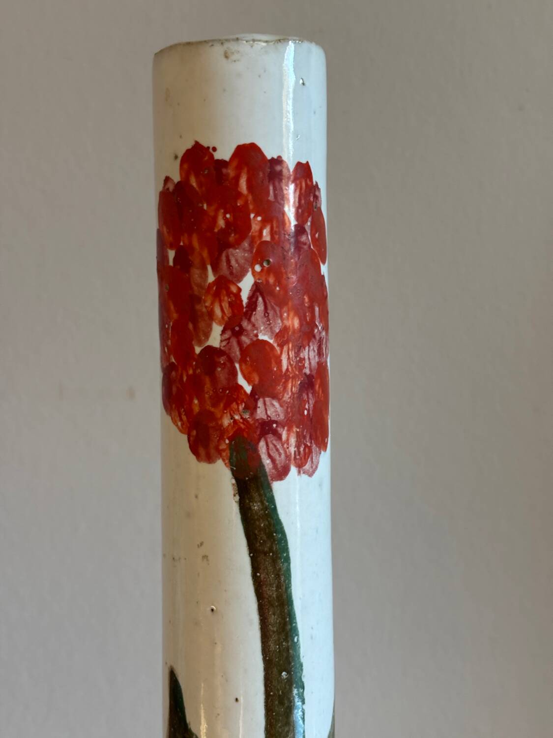Glazed stoneware tube vase