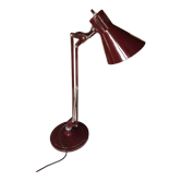 Lampe de bureau vintage orientable bordeau années 70,  de marque AIRIMIA