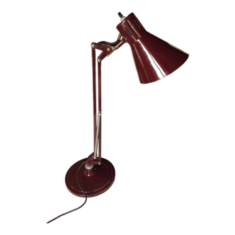 Vintage desk lamp, orientable, burgundy, 70s, brand AIRIMIA