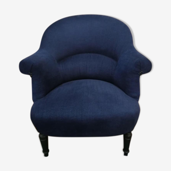 Fauteuil crapaud dossier peint à la main