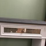 Superb matte black console with a natural top.