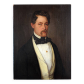 Portrait d'un gentleman élégant - Peinture à l'huile du XIXe siècle