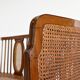 Vintage caned basket bench, 1950s