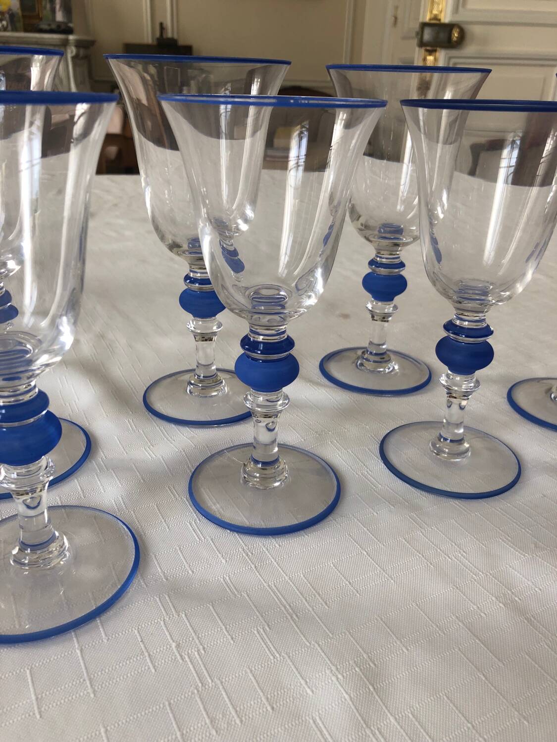 Set of 7 Paco Rabanne stemmed glasses