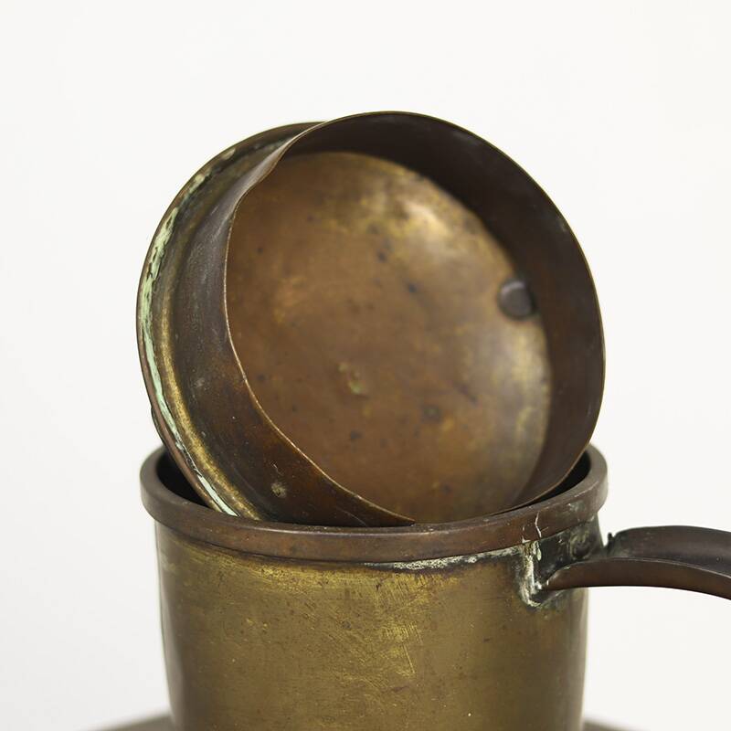 Cruche à lait en cuivre antique du début du 19e siècle
