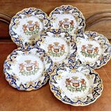 6 anciennes assiettes à dessert Desvres Fourmaintraux Rouen modèle Dinan 2