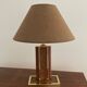 Vintage lamp in leather and gold metal