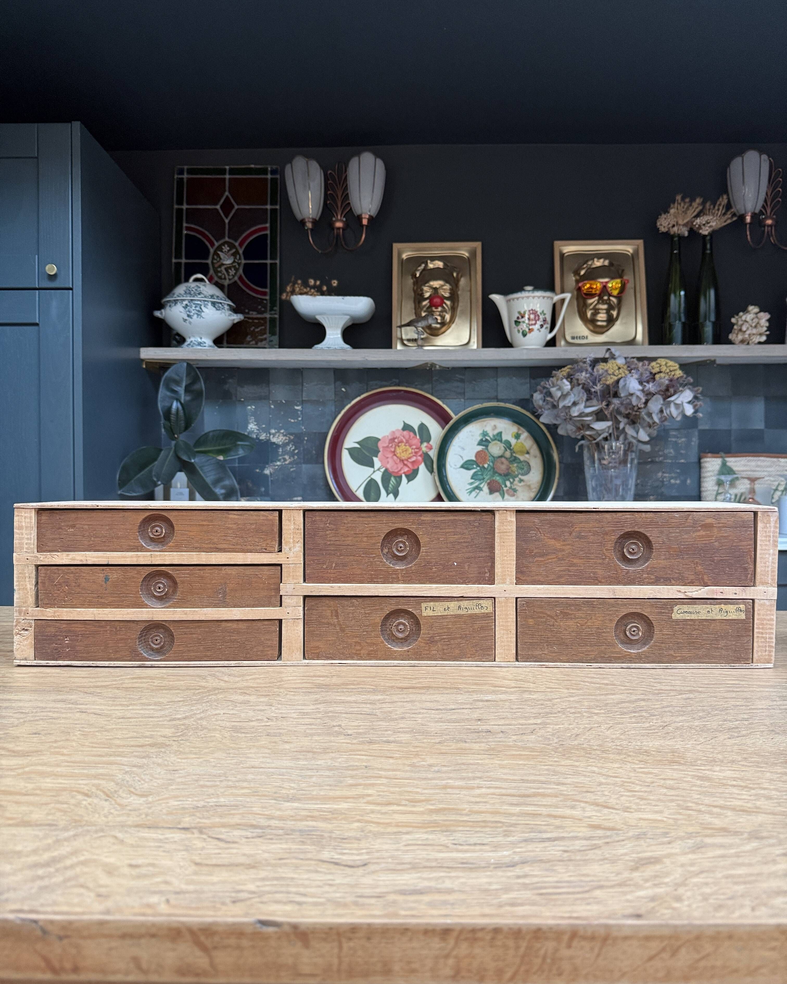 Small antique haberdashery cabinet