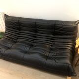 Togo Black Leather 3 seats