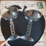 Large Arques crystal champagne glasses