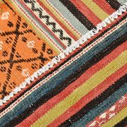 5x6 Vintage Red & Orange Striped Kilim Rug, 163x193Cm