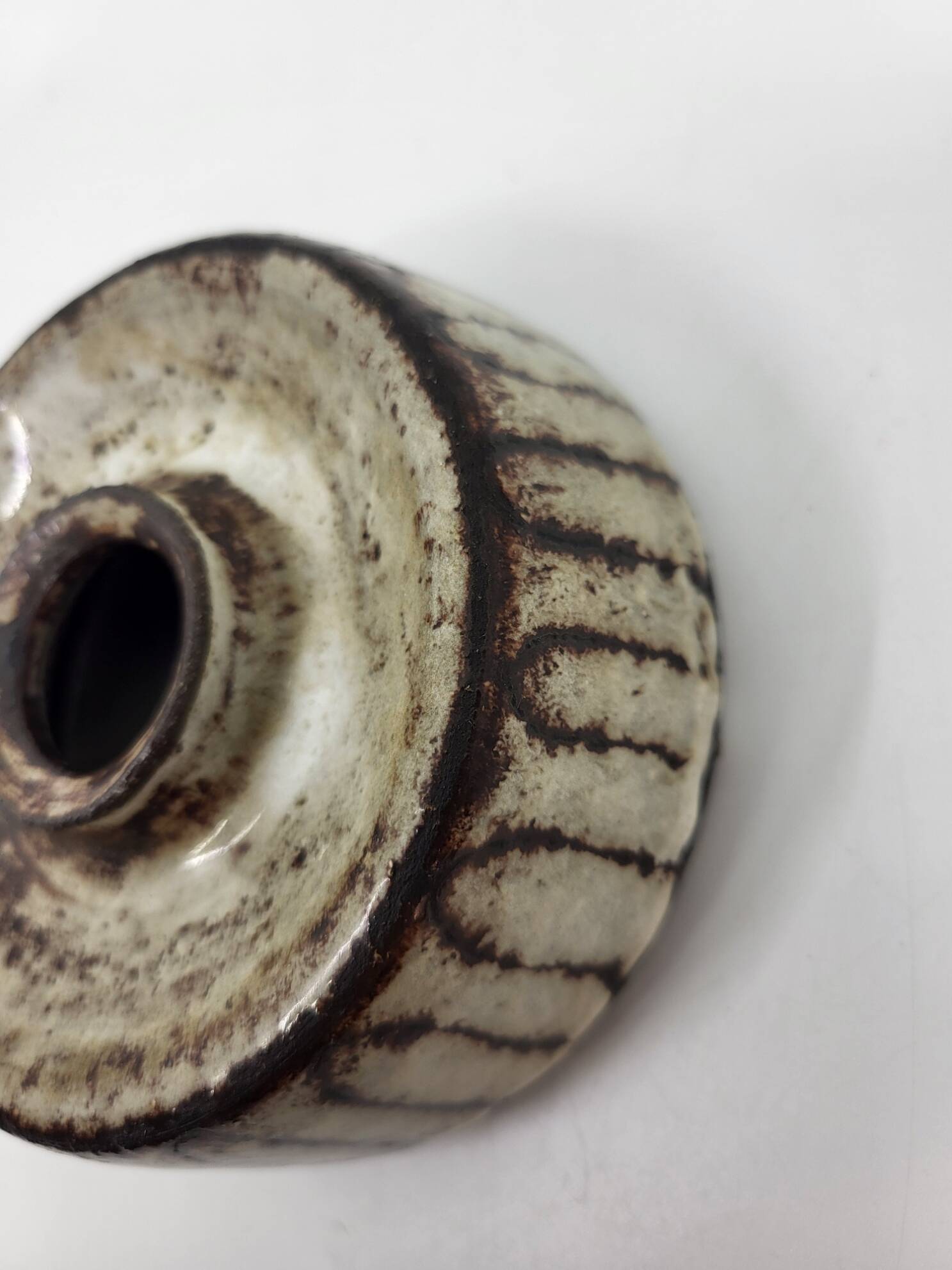 Brutalist style ceramic stoneware vase