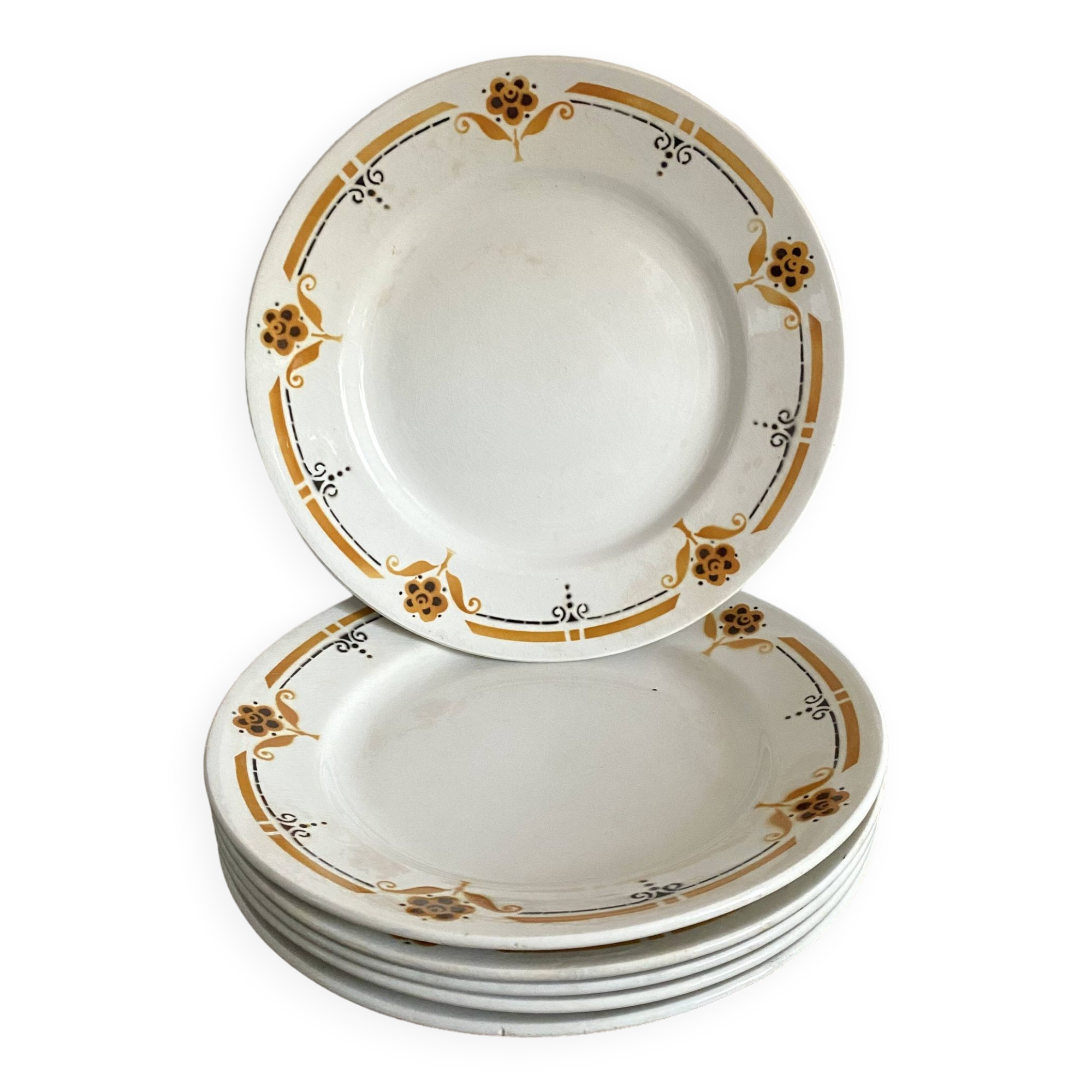 Soup plates from the 60s, Luneville earthenware