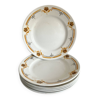 Assiettes creuses années 60 , faïence de Luneville